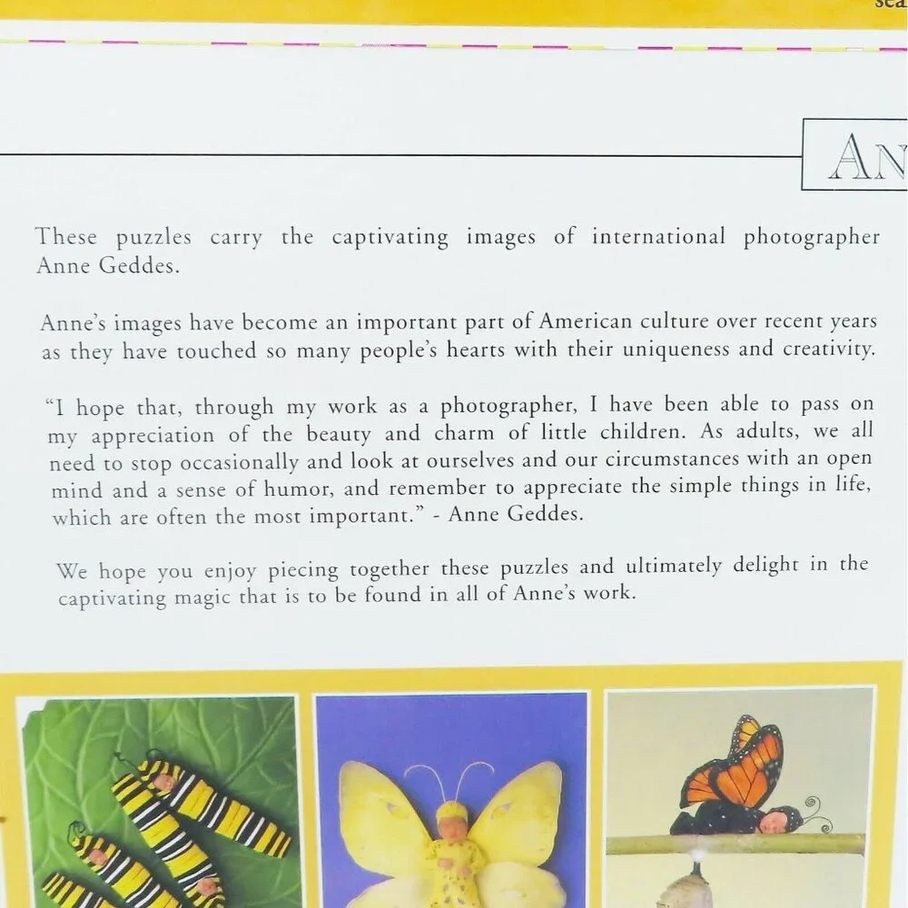 Vintage Deluxe Puzzle Set x3 Anne Geddes 500-Piece Jigsaw Puzzles Babies 1999